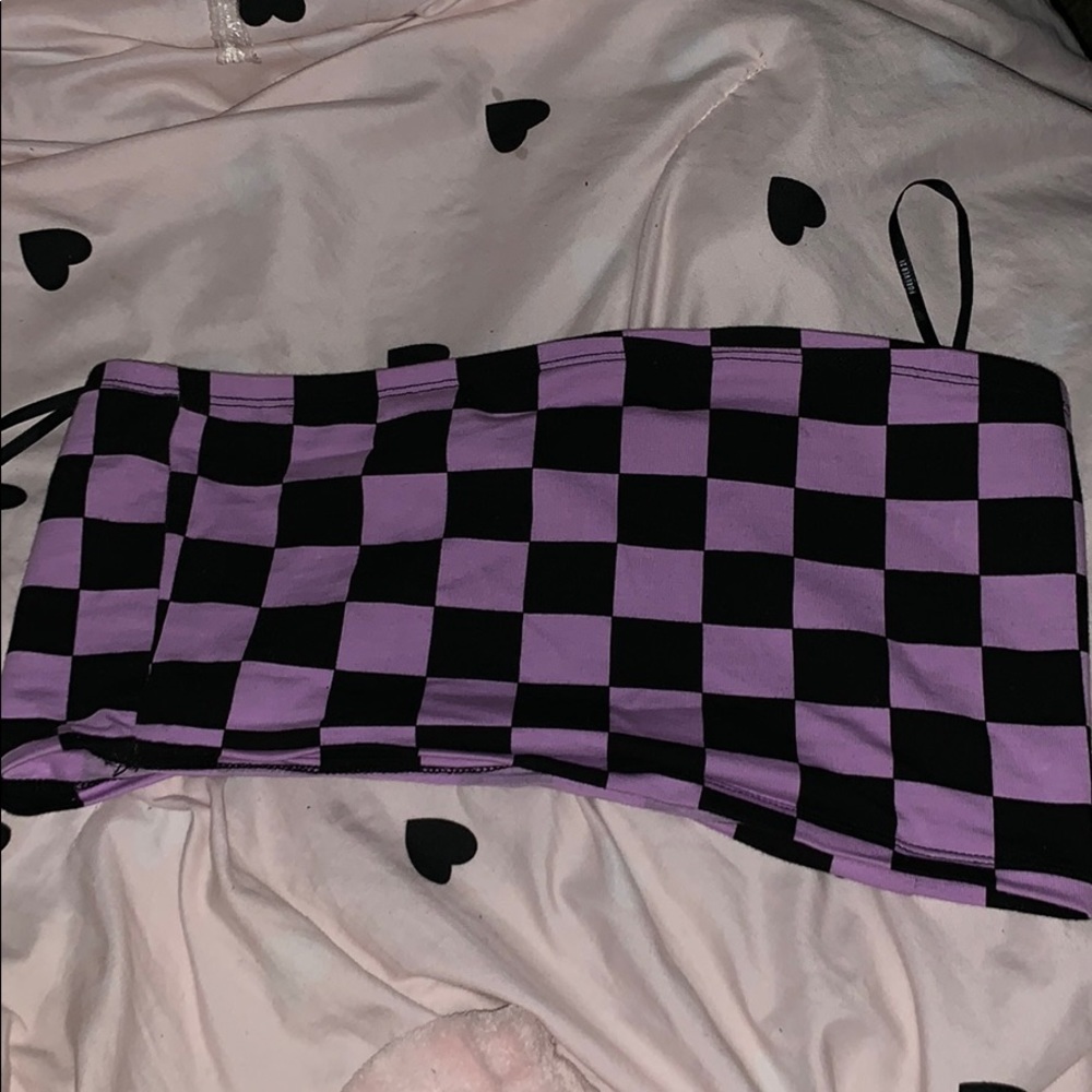 Forever 21, cropped checkered tube top